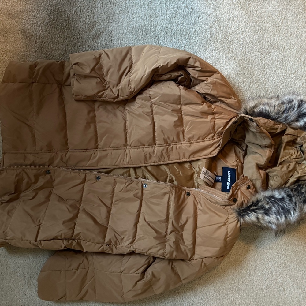 Khaki Tan brand new with tags Lands End coat